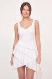 A-Line White Tiered Ruffled Mini Graduation Dress