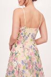 Tulle Floral A-Line Embroidered Yellow Mini Party Dress
