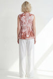 Pink One Button 2-Piece V Neck Printed Women Suits