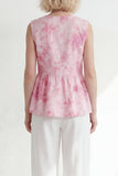 Pink One Button 2-Piece V Neck Printed Women Suits
