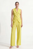 2 Piece Lemon Yellow Single Breasted Peak Lapel Business Suits