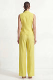 2 Piece Lemon Yellow Single Breasted Peak Lapel Business Suits