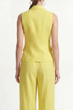 2 Piece Lemon Yellow Single Breasted Peak Lapel Business Suits