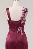 Navy Satin Ruched Embroidered Bodycon Short Prom Dress