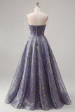 Elegant Starry Long Prom Dress featuring a Sculptural Ruched Bodice and A-Line Skirt