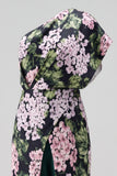 Dark Green Floral One Shoulder Long Mother of the Bride Jumpsuits with Pockets