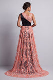 Watermelon and Black Mermaid Ruched Long Mother Of the Bride Dress with Cape