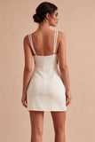 Bodycon White Cut Out Spaghetti Straps Mini Dress