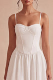 White A Line Corset Lace Mini Dress