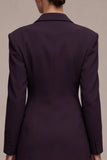 Black Single Breasted Peak Lapel Short Blazer Dress