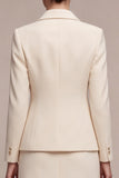 2 Piece Notched Lapel Ivory Single Breasted Short Business Dress