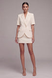 Ivory Half Sleeves 2 Piece Peak Lapel Single Breasted Business Dress