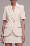 Ivory Half Sleeves 2 Piece Peak Lapel Single Breasted Business Dress