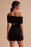Cut Out Off the Shoulder Tight Little Black Dress