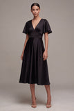 Flutter Sleeves V-Neck Long A Line Formal Dress