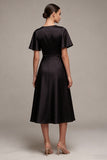 Flutter Sleeves V-Neck Long A Line Formal Dress