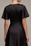 Flutter Sleeves V-Neck Long A Line Formal Dress
