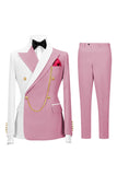 2 Piece Peak Lapel Black Double Breasted Men's Prom Suits