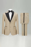 Black 2 Piece Single Breasted Peak Lapel Men's Wedding Suits