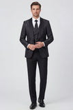 Black Shawl Lapel One Button 3 Piece Printed Men's Prom Suits