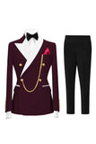 2 Piece Champagne Peak Lapel Double Breasted Men's Prom Suits