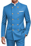 Navy 2 Piece Double Breasted Men's Suits
