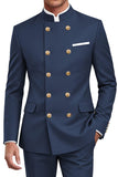 Navy 2 Piece Double Breasted Men's Suits