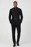 2 Piece Double Breasted Black Men's Prom Suits