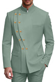 2 Piece Double Breasted Black Men's Prom Suits