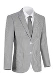 Notch Lapel Light Blue Single Breasted Men's Jacket