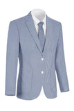 Notch Lapel Light Blue Single Breasted Men's Jacket