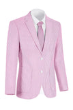 Notch Lapel Light Blue Single Breasted Men's Jacket