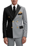 2 Piece Peak Lapel Double Breasted Purple Men's Prom Suits