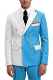 Purple 2 Piece Peak Lapel Double Breasted Men's Prom Suits