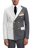 Purple 2 Piece Peak Lapel Double Breasted Men's Prom Suits