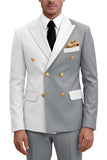 Purple 2 Piece Peak Lapel Double Breasted Men's Prom Suits