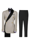 Sage Green 2 Piece Notch Lapel Double Breasted Men's Prom Suits