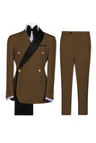 Sage Green 2 Piece Notch Lapel Double Breasted Men's Prom Suits