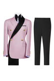 Sage Green 2 Piece Notch Lapel Double Breasted Men's Prom Suits