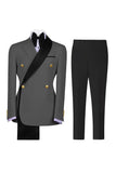 Sage Green 2 Piece Notch Lapel Double Breasted Men's Prom Suits