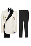 Sage Green 2 Piece Notch Lapel Double Breasted Men's Prom Suits