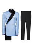 Sage Green 2 Piece Notch Lapel Double Breasted Men's Prom Suits