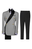 Sage Green 2 Piece Notch Lapel Double Breasted Men's Prom Suits