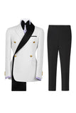 Sage Green 2 Piece Notch Lapel Double Breasted Men's Prom Suits