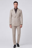 Grey 2 Piece Notch Lapel Double Breasted Men's Prom Suits