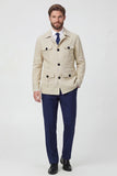 Beige Notch Lapel Single Breasted Men's Jacket