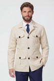 Beige Notch Lapel Single Breasted Men's Jacket