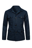 Beige Notch Lapel Single Breasted Men's Jacket