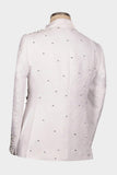 2 Piece Black Shawl Lapel One Button Beaded Men's Wedding Suits
