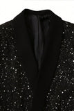 2 Piece Black One Button Shawl Lapel Glitter Men's Suits